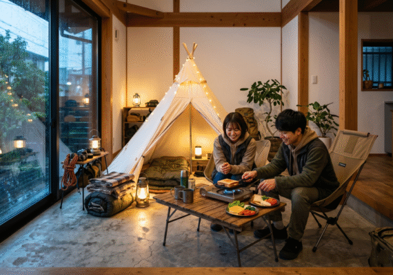 毎日がキャンプ気分。新築にアウトドアの要素を取り入れた、土間リビングの魅力