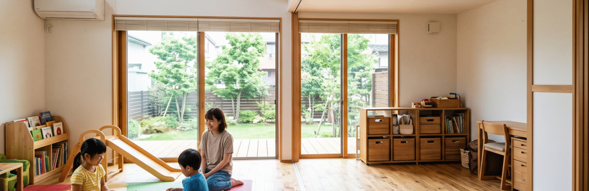 いつでも子どもの笑顔が見える。ワンフロアで家族の気配を感じる子育て世代の平屋・一軒家