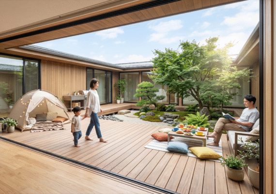 外からの視線をシャットアウト！注文住宅の中庭のある家がつくる極上のプライベート空間