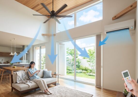 【夏は上向き？下向き？】シーリングファンの冷房効果を最大化する回転方向の正解と節電術
